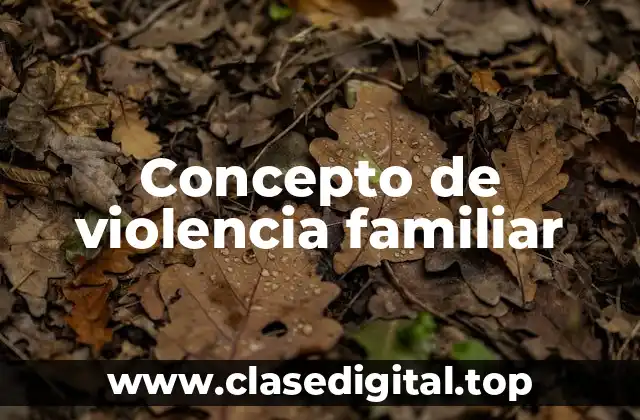 ☑️ Concepto de violencia familiar