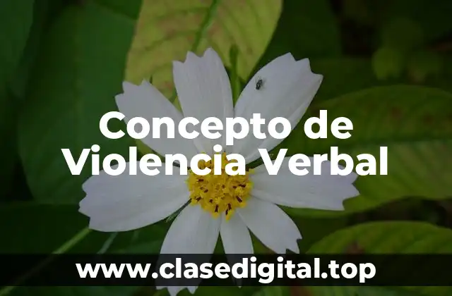 Concepto de Violencia Verbal