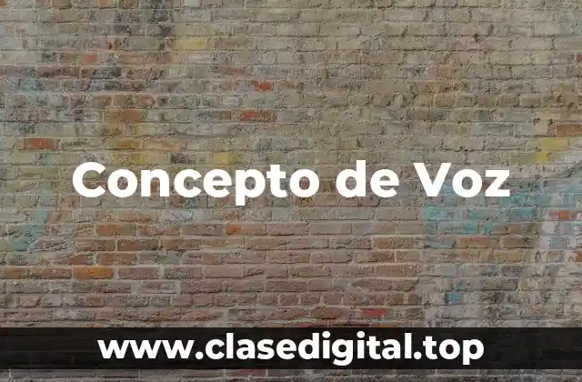 Concepto de Voz