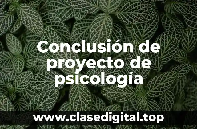 Conclusión de proyecto de psicología