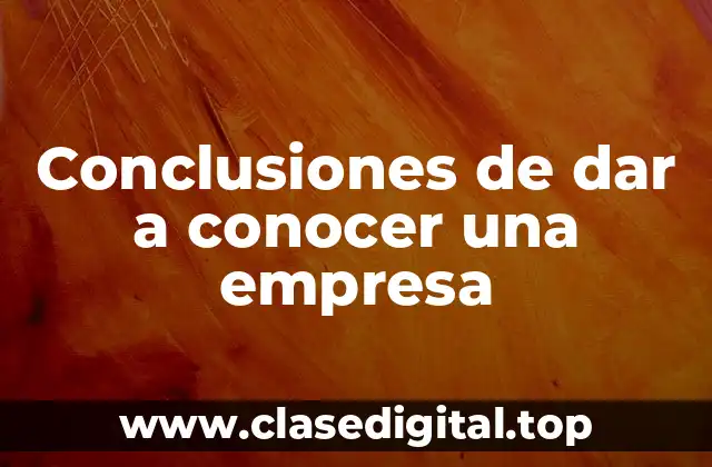 Conclusiones de dar a conocer una empresa