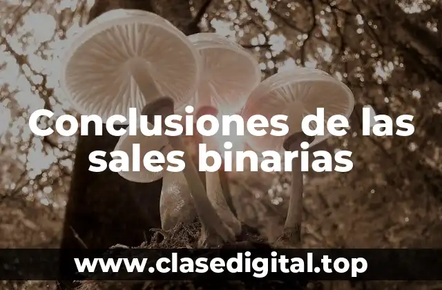 Conclusiones de las sales binarias