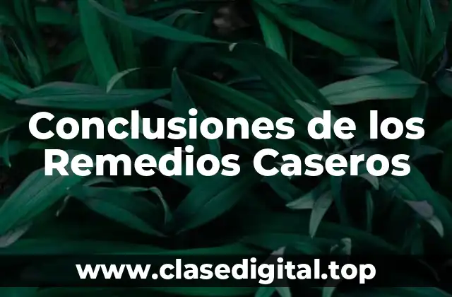 Conclusiones de los Remedios Caseros
