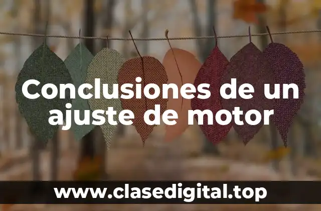 Ejemplos de conclusiones de un ajuste de motor