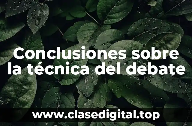 Conclusiones sobre la técnica del debate
