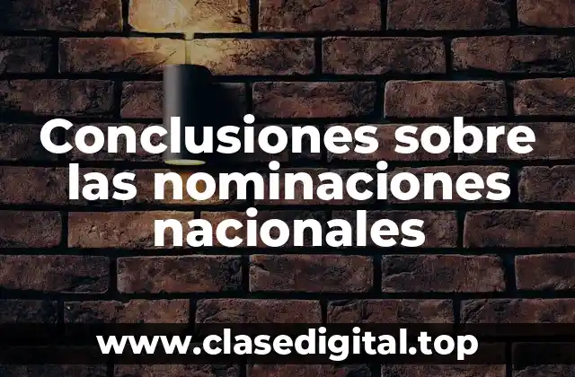 Conclusiones sobre las nominaciones nacionales