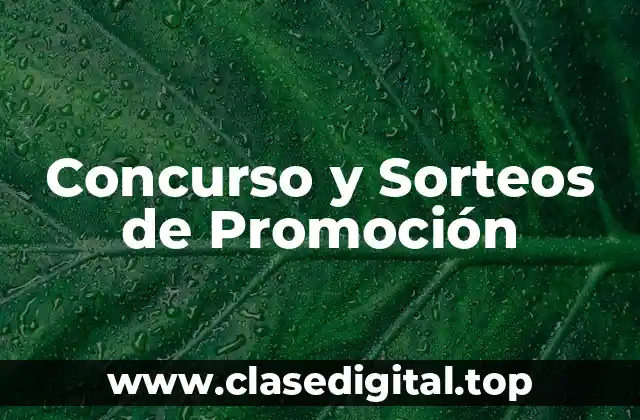 Concurso y Sorteos de Promoción