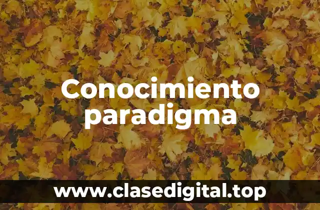 Conocimiento paradigma