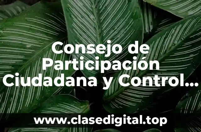 Consejo de Participación Ciudadana y Control Social