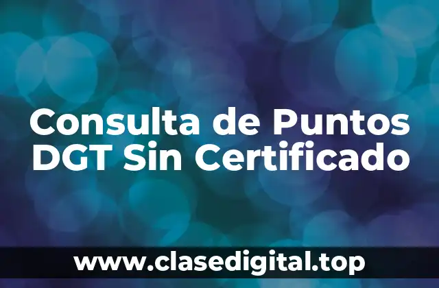 ¿Qué es la Consulta de Puntos DGT Sin Certificado?