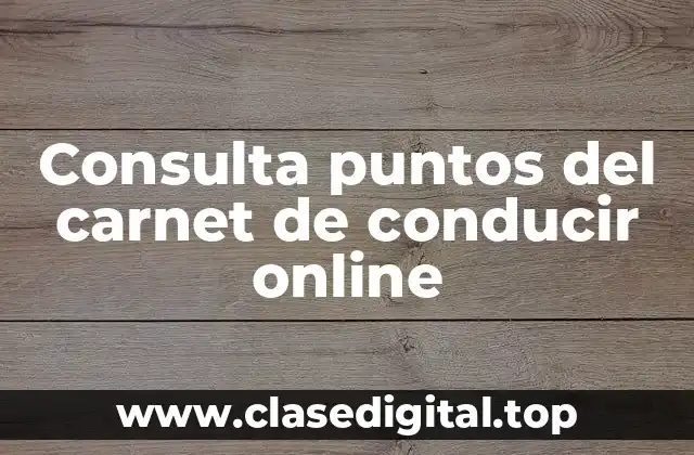 Consulta puntos del carnet de conducir online