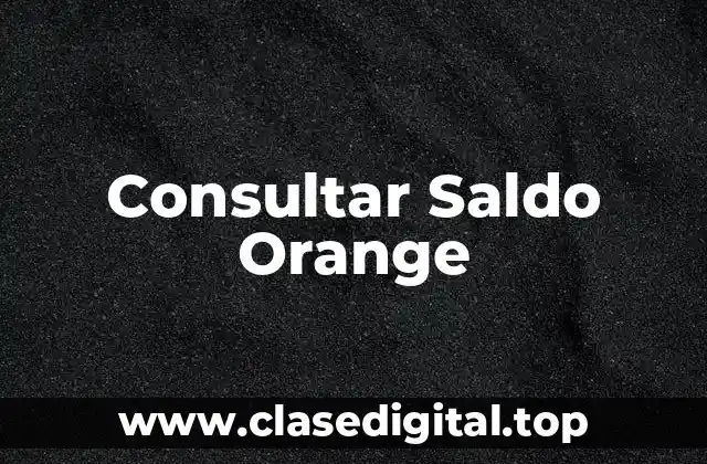 Consultar Saldo Orange