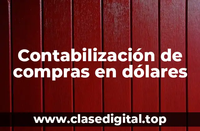 Ejemplos de contabilización de compras en dólares