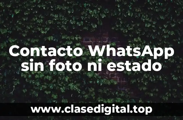 Contacto WhatsApp sin foto ni estado