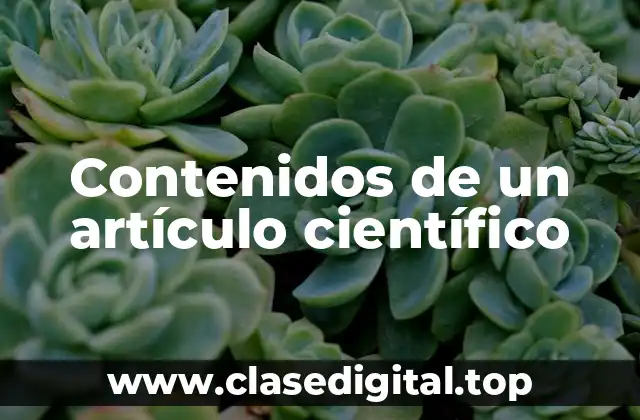 Contenidos de un artículo científico