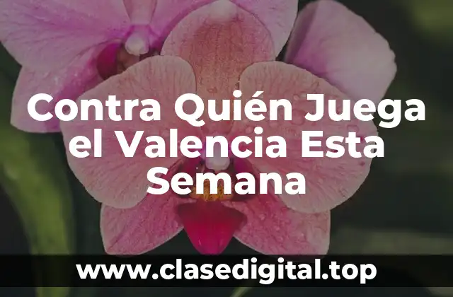Contra Quién Juega el Valencia Esta Semana