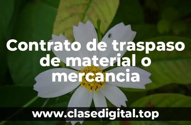 Contrato de traspaso de material o mercancia