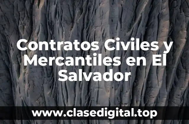 Ejemplos de contratos civiles y mercantiles en El Salvador