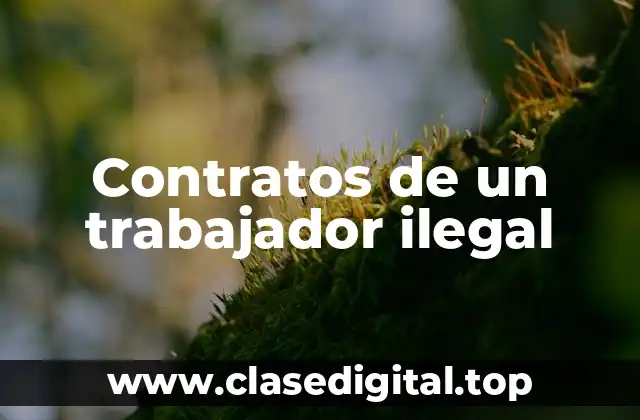 Contratos de un trabajador ilegal