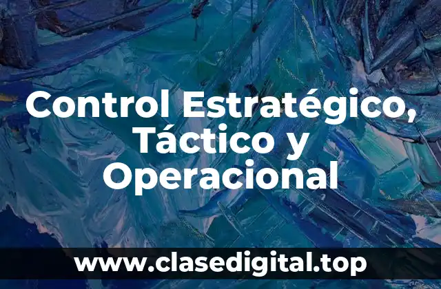 Control Estratégico, Táctico y Operacional