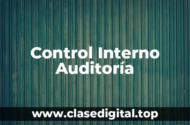 Control Interno Auditoría