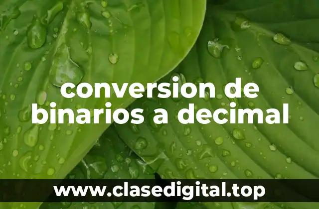 conversion de binarios a decimal