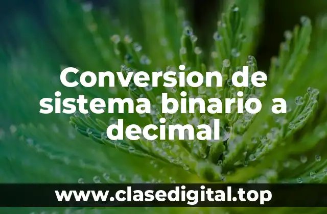 Conversion de sistema binario a decimal