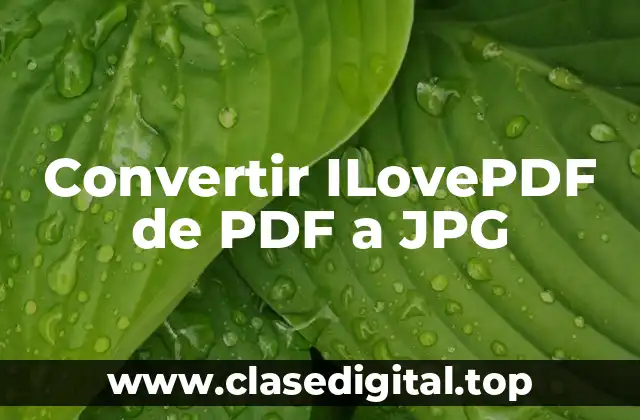 Convertir ILovePDF de PDF a JPG