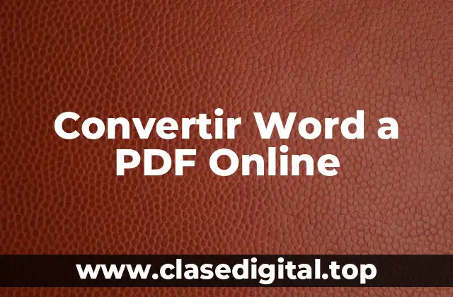 Convertir Word a PDF Online