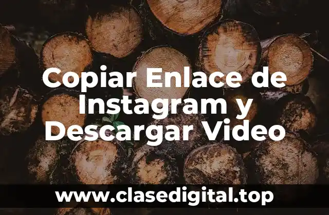 Copiar Enlace de Instagram y Descargar Video