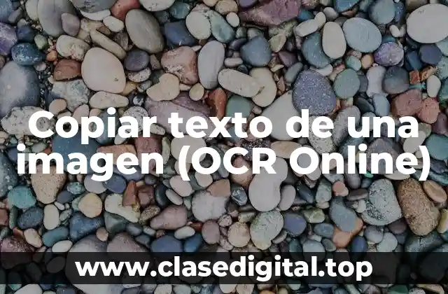 Copiar texto de una imagen (OCR Online)