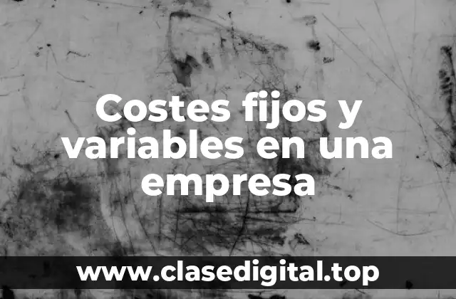 Costes fijos y variables en una empresa