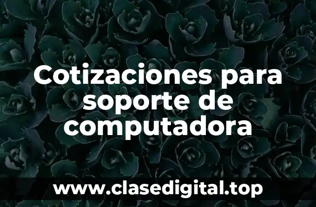Ejemplos de cotizaciones para soporte de computadora