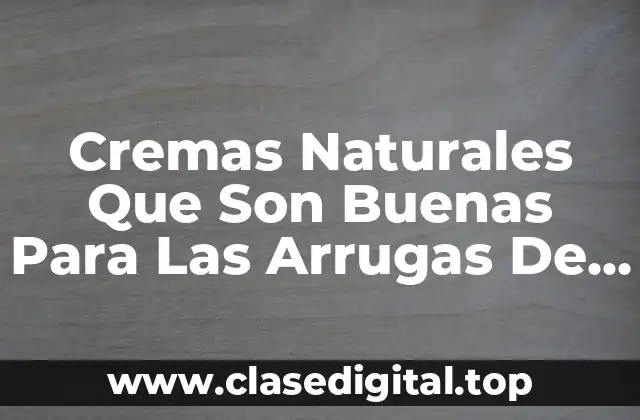 Cremas Naturales Que Son Buenas Para Las Arrugas De La Cara