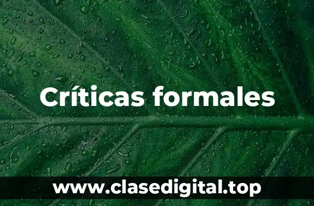Críticas formales