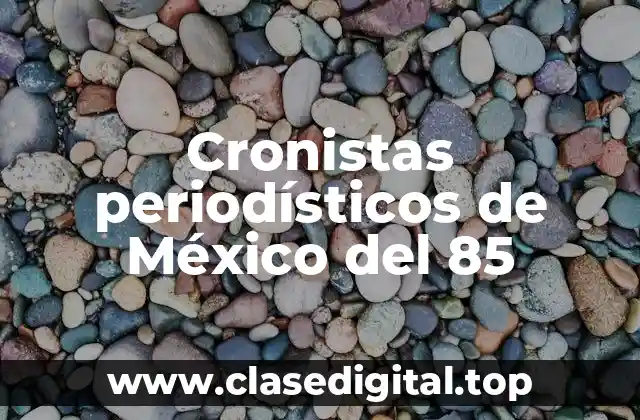 Ejemplos de crónicas periodísticas de México del 85