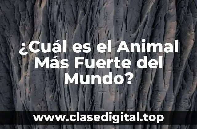 ¿Cuál es el Animal Más Fuerte del Mundo?