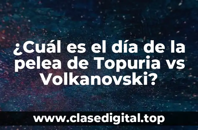 ¿Cuál es el día de la pelea de Topuria vs Volkanovski?