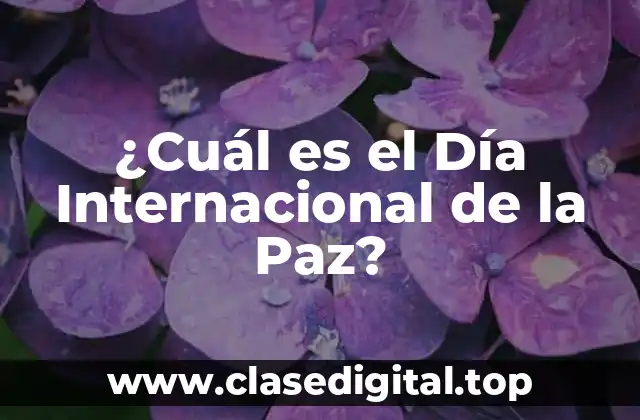 ¿Cuál es el Día Internacional de la Paz?