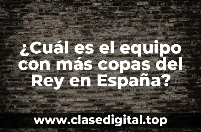¿Cuál es el equipo con más copas del Rey en España?