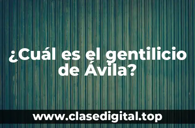 ¿Cuál es el gentilicio de Ávila?