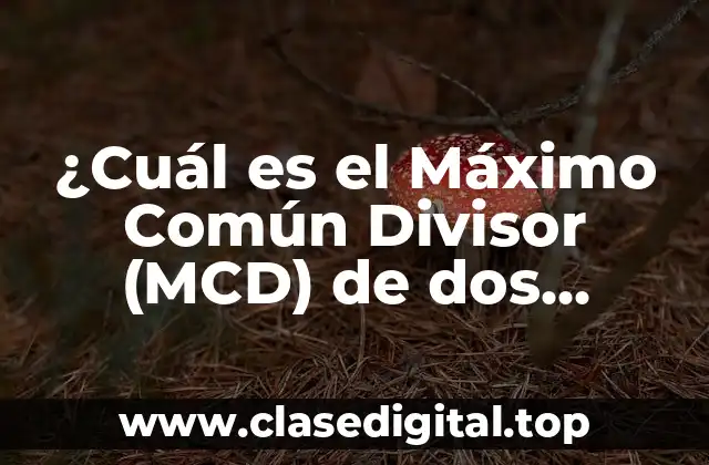 ¿Cuál es el Máximo Común Divisor (MCD) de dos números?