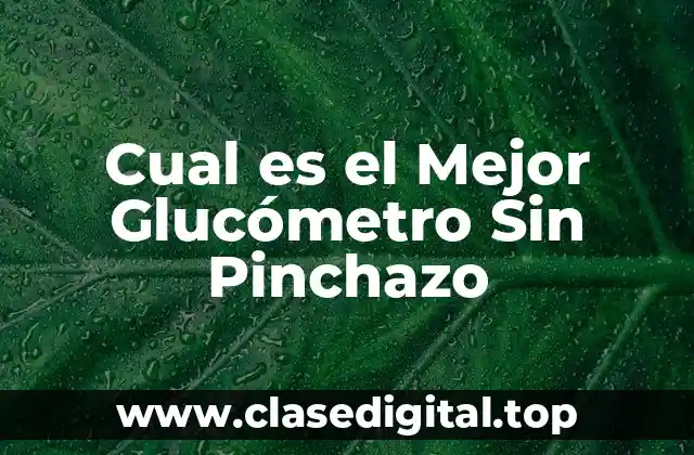 Cual es el Mejor Glucómetro Sin Pinchazo
