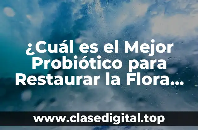¿Cuál es el Mejor Probiótico para Restaurar la Flora Intestinal?