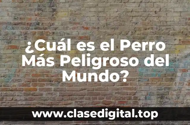 ¿Cuál es el Perro Más Peligroso del Mundo?