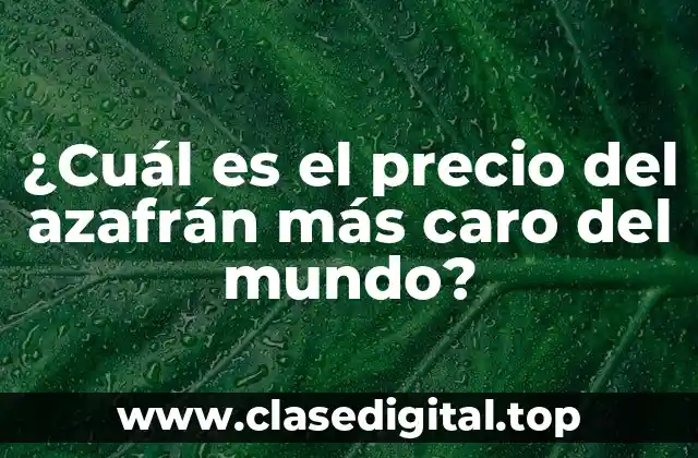 ¿Cuál es el precio del azafrán más caro del mundo?