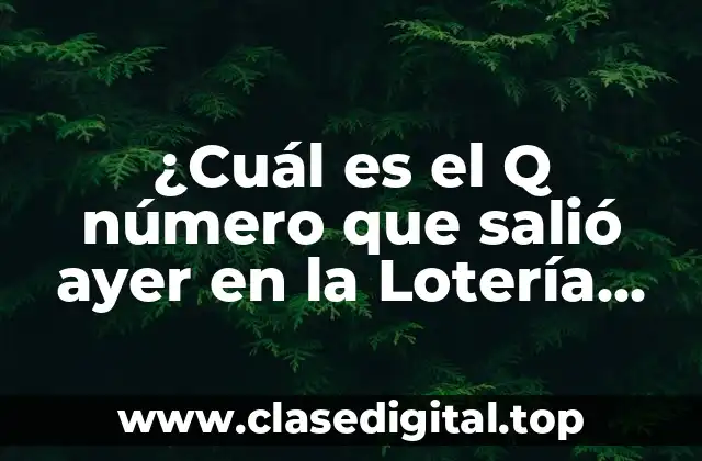 ¿Cuál es el Q número que salió ayer en la Lotería Nacional?