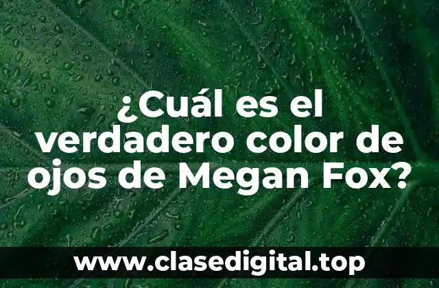 ¿Cuál es el verdadero color de ojos de Megan Fox?