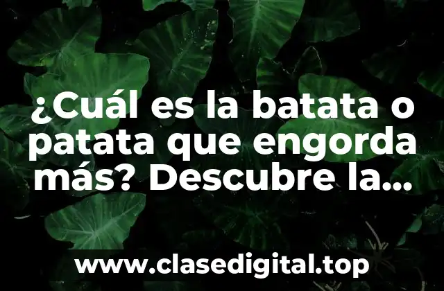 Composición nutricional de la batata