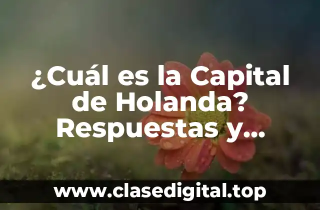 ¿Cuál es la Capital de Holanda? Respuestas y Curiosidades